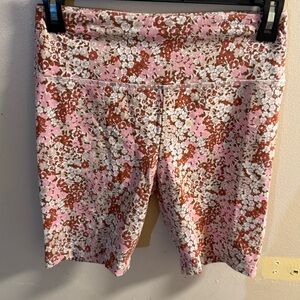 Lou & Grey Floral Bike Shorts in Pink and Brown
